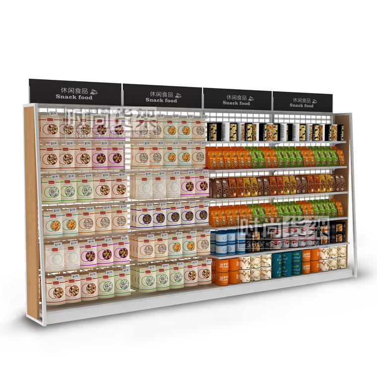 便利店貨架_食品貨架(網(wǎng)板單面)